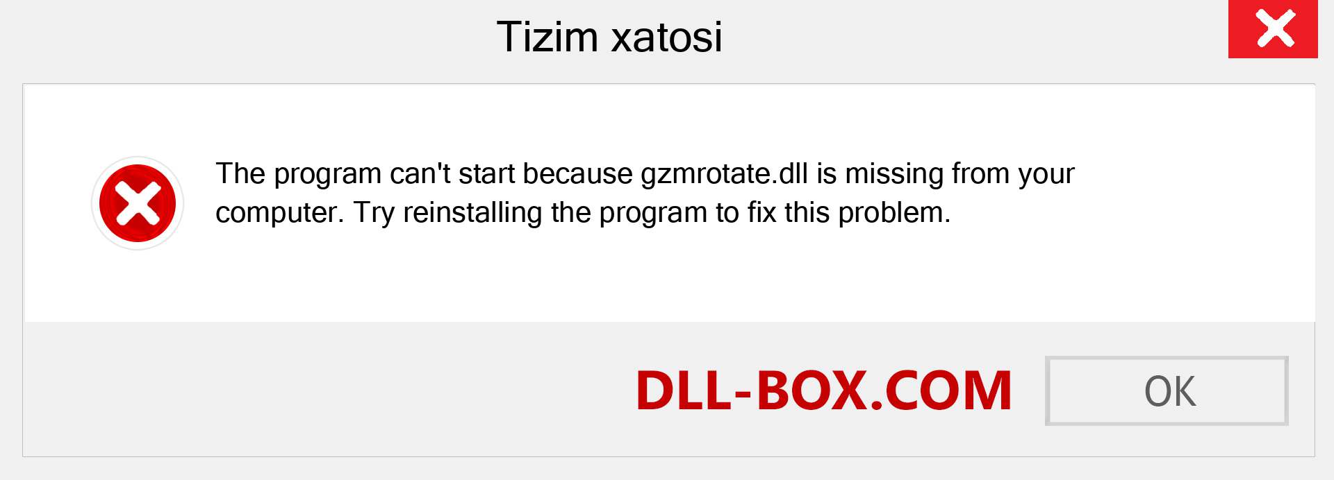 gzmrotate.dll fayli yo'qolganmi?. Windows 7, 8, 10 uchun yuklab olish - Windowsda gzmrotate dll etishmayotgan xatoni tuzating, rasmlar, rasmlar